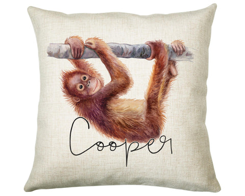 Personalised Monkey Cushion Gift Printed Name Design - Cushion Throw Pillow Gift For Mum Dad Friend Bedroom Birthday Christmas Gift CS066