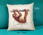 Personalised Monkey Cushion Gift Printed Name Design - Cushion Throw Pillow Gift For Mum Dad Friend Bedroom Birthday Christmas Gift CS066