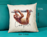 Personalised Monkey Cushion Gift Printed Name Design - Cushion Throw Pillow Gift For Mum Dad Friend Bedroom Birthday Christmas Gift CS066