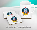 Personalised Space Rocket Cushion Gift Printed Name Design Cushion Throw Pillow Gift For Boys Nursery Bedroom Birthday Christmas Gift CS011