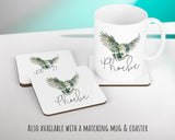 Personalised Owl Leaf Cushion Gift Printed Name Design - Cushion Throw Pillow Gift For Boys Nursery Bedroom Birthday Christmas Gift CS394