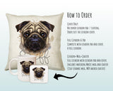 Personalised Pug Cushion Gift Printed Name Design - Cushion Throw Pillow Gift For Dog Lover Dog Mum Dad CS301