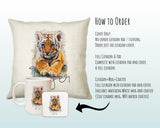 Personalised Tiger Cushion Gift Printed Name Design Big Cat Cushion Throw Pillow Gift For Mum Dad Friend Bedroom Birthday Gift CS137