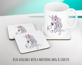 Personalised Unicorn Cushion Gift Printed Name Design - Cushion Throw Pillow Gift For Girls Nursery Bedroom Birthday Christmas Gift CS050