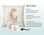 Personalised Unicorn Cushion Gift Printed Name Design - Cushion Throw Pillow Gift For Girls Nursery Bedroom Birthday Christmas Gift CS036