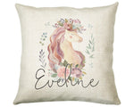 Personalised Unicorn Cushion Gift Printed Name Design - Cushion Throw Pillow Gift For Girls Nursery Bedroom Birthday Christmas Gift CS036