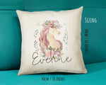 Personalised Unicorn Cushion Gift Printed Name Design - Cushion Throw Pillow Gift For Girls Nursery Bedroom Birthday Christmas Gift CS036