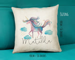 Personalised Unicorn Cushion Gift Printed Name Design - Cushion Throw Pillow Gift For Girls Nursery Bedroom Birthday Christmas Gift CS034