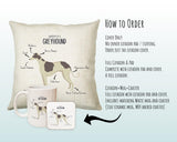 Anatomy of a Greyhound Funny Gift For Him Or Her Cushion Pillow Bedroom Decor CS376