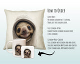 Birthday Gift For Boy Girl Sloth Cushion Gift Printed Name Design Cushion Throw Pillow Gift For Girls Nursery Bedroom Animal Gift CS533