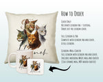 Cat Gift For Cat Lovers - Personalised Cushion with Name - Cat Themed Gift for Cat Owner - Gift for Girls - Watercolour Warrior CS547