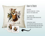 Cat Gift For Cat Lovers - Personalised Cushion with Name - Cat Themed Gift for Cat Owner - Gift for Girls - Watercolour Warrior CS547