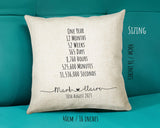 Personalised 1st Anniversary Cotton Gift Cushion One Year Custom Design Gift Valentines Present - Wedding Cushion Pillow Gift CS467
