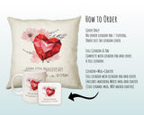 Personalised 40th Ruby Anniversary Gift Cushion 40 Years Custom Design Gift Valentines Present - Wedding Cushion Pillow Gift STC0095