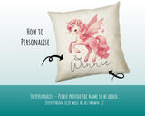 Personalised Horse Lover Cushion Gift Printed Name Design - Cushion Throw Pillow Gift For Boys Nursery Bedroom Birthday Gift G017