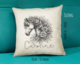Personalised Horse Lover Cushion Gift Printed Name Design - Cushion Throw Pillow Gift For Boys Nursery Bedroom Birthday Gift G015
