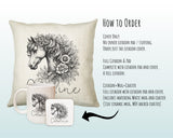 Personalised Horse Lover Cushion Gift Printed Name Design - Cushion Throw Pillow Gift For Boys Nursery Bedroom Birthday Gift G015