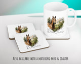 Personalised Horse Lover Cushion Gift Printed Name Design - Cushion Throw Pillow Gift For Boys Nursery Bedroom Birthday Gift G013