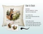 Personalised Horse Lover Cushion Gift Printed Name Design - Cushion Throw Pillow Gift For Boys Nursery Bedroom Birthday Gift G013