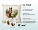 Personalised Horse Lover Cushion Gift Printed Name Design - Cushion Throw Pillow Gift For Boys Nursery Bedroom Birthday Gift G013