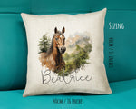 Personalised Horse Lover Cushion Gift Printed Name Design - Cushion Throw Pillow Gift For Boys Nursery Bedroom Birthday Gift G013