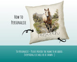 Personalised Horse Lover Cushion Gift Printed Name Design - Cushion Throw Pillow Gift For Boys Nursery Bedroom Birthday Gift G012