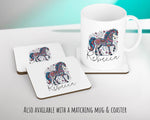 Personalised Horse Lover Cushion Gift Printed Name Design - Cushion Throw Pillow Gift For Boys Nursery Bedroom Birthday Gift G006