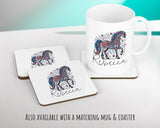 Personalised Horse Lover Cushion Gift Printed Name Design - Cushion Throw Pillow Gift For Boys Nursery Bedroom Birthday Gift G006