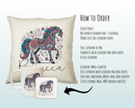 Personalised Horse Lover Cushion Gift Printed Name Design - Cushion Throw Pillow Gift For Boys Nursery Bedroom Birthday Gift G006
