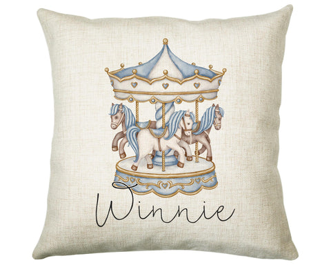 Personalised Horse Lover Cushion Gift Printed Name Design - Cushion Throw Pillow Gift For Boys Nursery Bedroom Birthday Gift G004