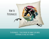Personalised Horse Lover Cushion Gift Printed Name Design - Cushion Throw Pillow Gift For Boys Nursery Bedroom Birthday Gift G003