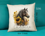 Personalised Horse Lover Cushion Gift Printed Name Design - Cushion Throw Pillow Gift For Boys Nursery Bedroom Birthday Gift G002
