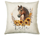 Personalised Horse Lover Cushion Gift Printed Name Design - Cushion Throw Pillow Gift For Boys Nursery Bedroom Birthday Gift G001