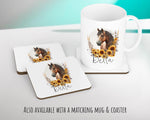 Personalised Horse Lover Cushion Gift Printed Name Design - Cushion Throw Pillow Gift For Boys Nursery Bedroom Birthday Gift G001