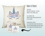 Personalised Unicorn Cushion Gift Printed Name Design - Cushion Throw Pillow Gift For Girls Nursery Bedroom Birthday Christmas Gift CS492