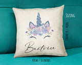 Personalised Unicorn Cushion Gift Printed Name Design - Cushion Throw Pillow Gift For Girls Nursery Bedroom Birthday Christmas Gift CS492