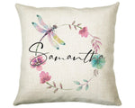 Personalised Dragonfly Cushion Magical Gift Printed Name Design - Pillow Gift For Sitting Room Bedroom Decor Birthday Christmas Gift CS487