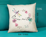 Personalised Dragonfly Cushion Magical Gift Printed Name Design - Pillow Gift For Sitting Room Bedroom Decor Birthday Christmas Gift CS487