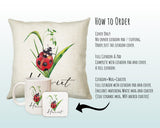 Personalised Ladybird Cushion Gift Insect Bug Lover Printed Name Design - Pillow Gift For Him/Her Present Decor Gift CS483