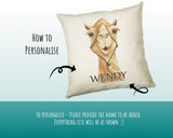 Personalised Camel Cushion Gift Printed Name Design-Cushion Throw Pillow Gift For Him/Her Sitting Room Bedroom Birthday Christmas Gift CS478