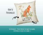 Personalised Fox Cushion Gift Printed Name Design - Cushion Throw Pillow Gift For Him/Her Sitting Room Bedroom Birthday Christmas Gift CS474