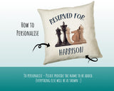 Personalised Chess Reserved For Cushion Gift Printed Name Design Cushion Throw Pillow Gift For Him Her Christmas Gift CS354