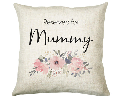 Personalised Reserved For Mummy Cushion Gift Printed Name Design - Cushion Throw Pillow Gift For Mum Mother Parent Christmas Gift CS054