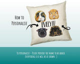 Personalised Guinea Pig Cushion Gift Printed Name Design - Cushion Throw Pillow Gift For Mum Friend Bedroom Birthday Christmas Gift CS331