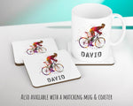 Personalised Cycling Cushion Gift Boys Girls Bedroom Printed Name Design - Birthday Pillow Gift Sport Competition Decor CS271