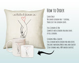 Personalised Holding Hands Gift Cushion Two Years Custom Design Gift Present - Wedding Cushion Pillow Gift STC0099