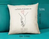 Personalised Holding Hands Gift Cushion Two Years Custom Design Gift Present - Wedding Cushion Pillow Gift STC0099