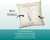 Personalised Holding Hands Gift Cushion Two Years Custom Design Gift Present - Wedding Cushion Pillow Gift STC0099