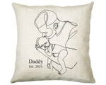 First Fathers Day Cushion Personalised Gift for Dad - Our 1st First Fathers Day Gift For Daddy - Dad and Baby Gift from Newborn SMC002