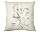 First Fathers Day Cushion Personalised Gift for Dad - Our 1st First Fathers Day Gift For Daddy - Dad and Baby Gift from Newborn SMC002